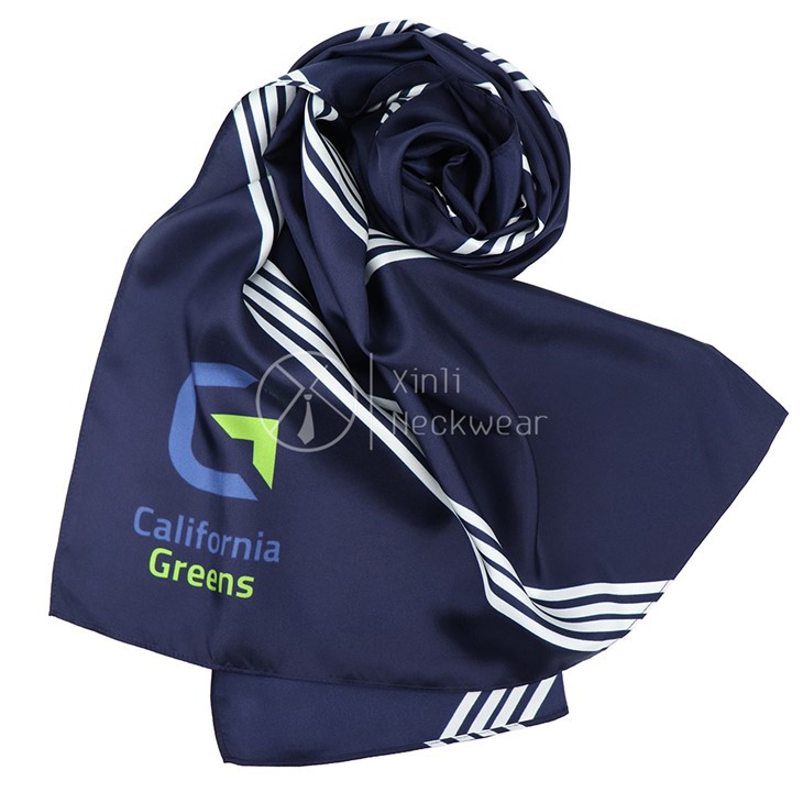 Navy Blue And White Striped Scarf