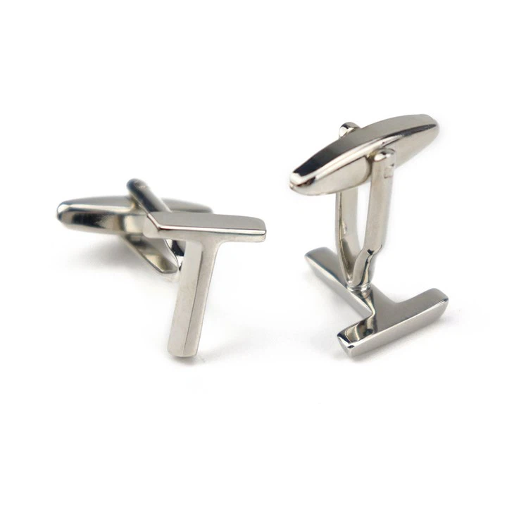 Solid Silver Initial Cufflinks